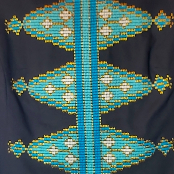 Tabitha | Anthropologie Dress Sheath Sleeveless Embroidered Aztec Design - Picture 15 of 15